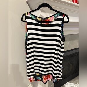 Cyrus Black and White Striped Tank Top